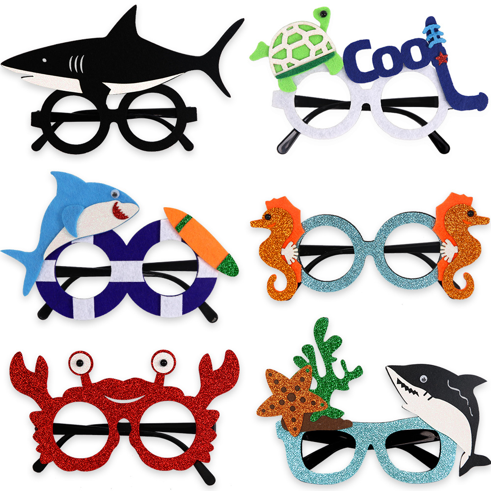 Nuevas gafas con temática del océano Mundo submarino Accesorios de fotografía de dibujos animados para niños Shark Tortuga Gafas de fiesta de cumpleaños image 6