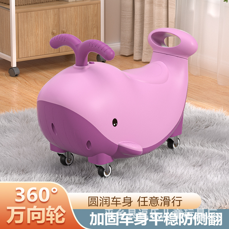 Patineta infantil delfín torsión carro carro de maní silencioso universal rueda anti-rollover regalo de aniversario de 1 - 3 años de bebé