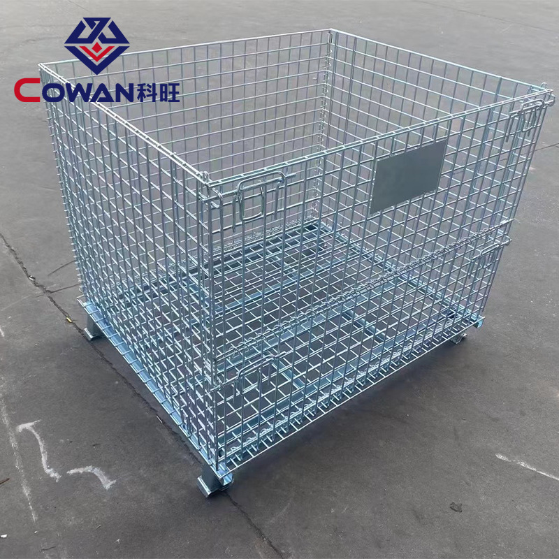 Jaula de almacenamiento plegable facturación caja de metal móvil metal Marco de hierro red mariposa jaula de hierro caja de almacenamiento