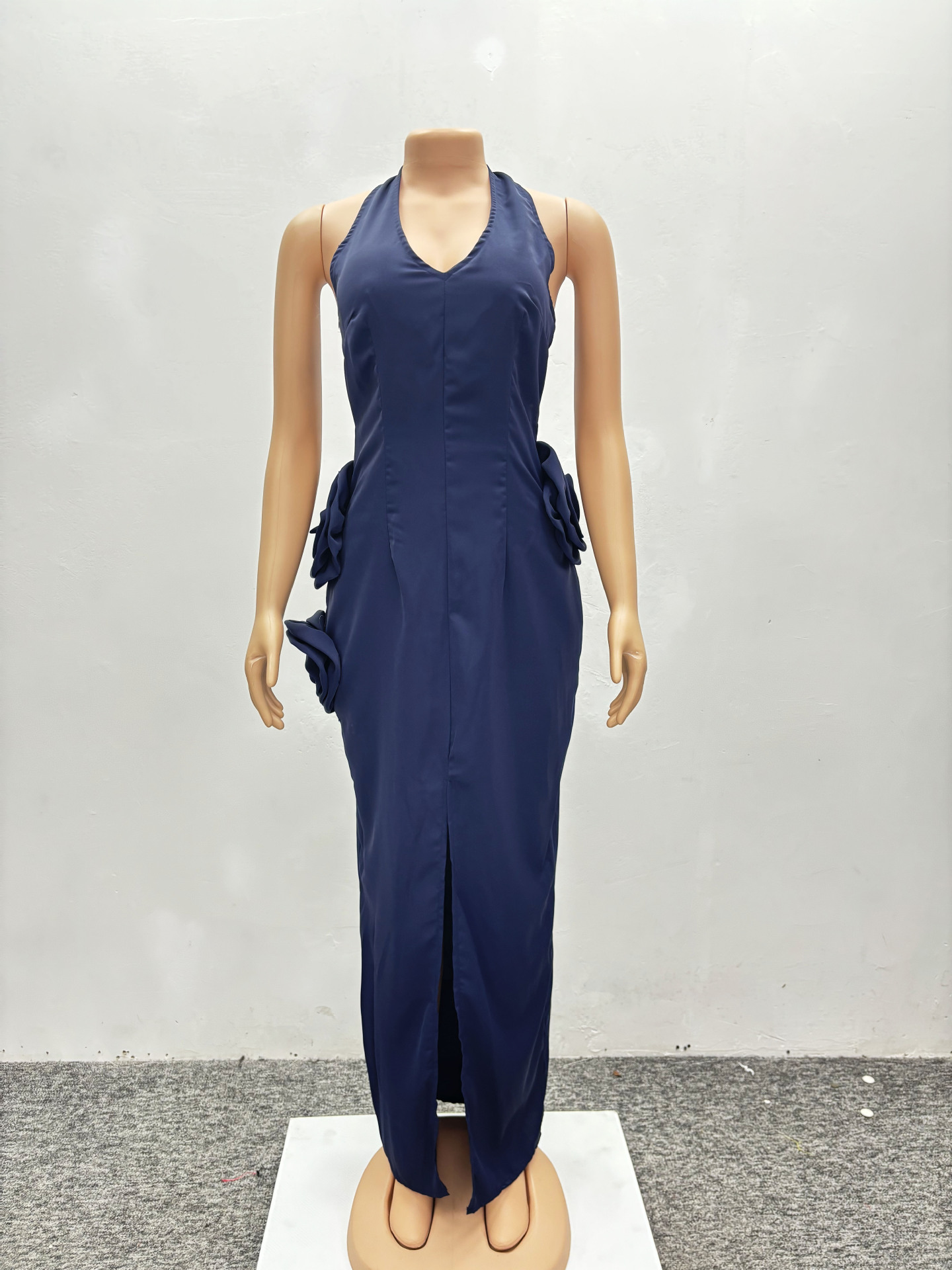 455g Weight Maxi Long Dress Dress Length Type Sleeveless Sleeve Length Sheath Dress Dresses Type Polyester Fabric Type High Waist Waist Line Banquet Occasion Halter Neck Neckline Slim Fit Type Flower Pattern Summer Season Women's Gender Elegant Style Wholesale Women's Elegant Flower Banquet Halter Neck Sleeveless Sheath Dress 8