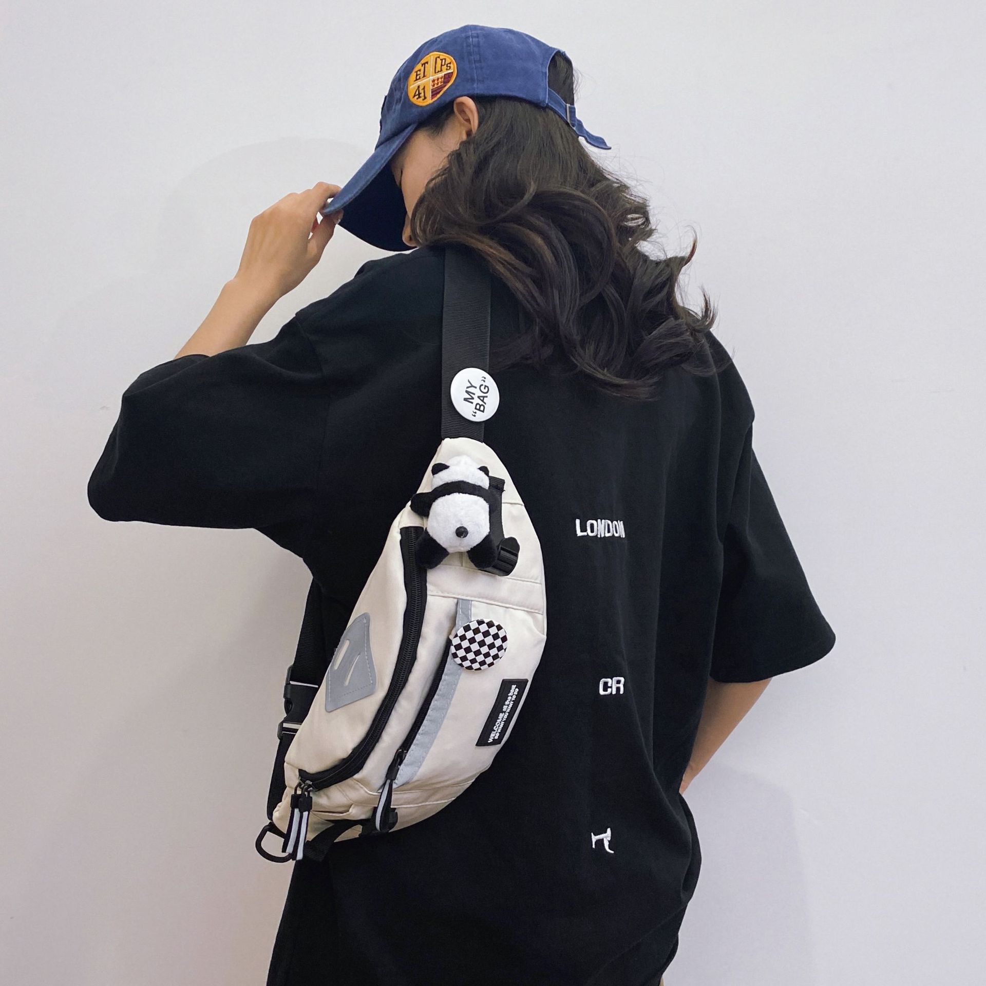 Crossbody bag, cross-border Japanese-style bag, new sports versatile student backpack, cycling shoulder bag, Harajuku trendy phone waist bag