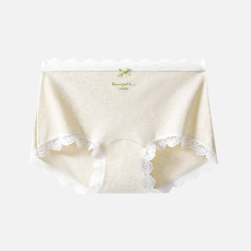 Calzoncillos de algodón sin costuras Matcha Girl, con encaje en la entrepierna, ultrafinos, transpirables, tallas grandes, venta al por mayor.