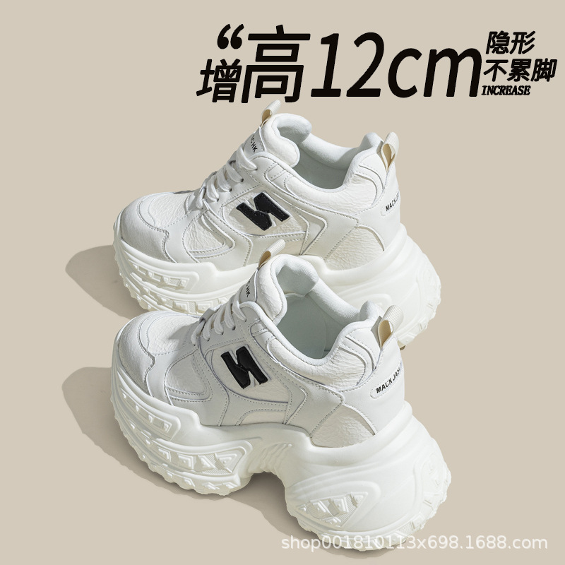 内增高女鞋12cm新款透气老爹鞋厚底网面小个子运动休闲鞋女A2503