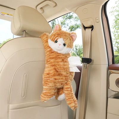 Tissue Pumping Seat Back Multi-function – Car tissue box/set - ly-hanging-golden-mink-cat-yellow