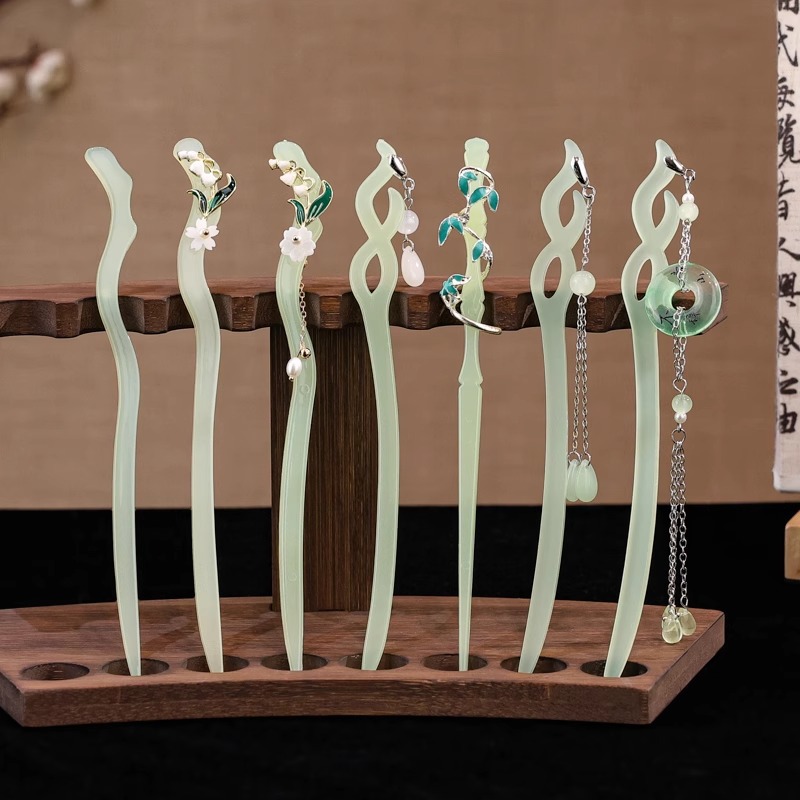 Nueva caligrafía china, horquilla de mariposa, horquilla de pelo con flecos exquisitos, cheongsam, ropa china, horquilla en la parte posterior de la cabeza, temperamento, accesorios para el cabello de estilo antiguo