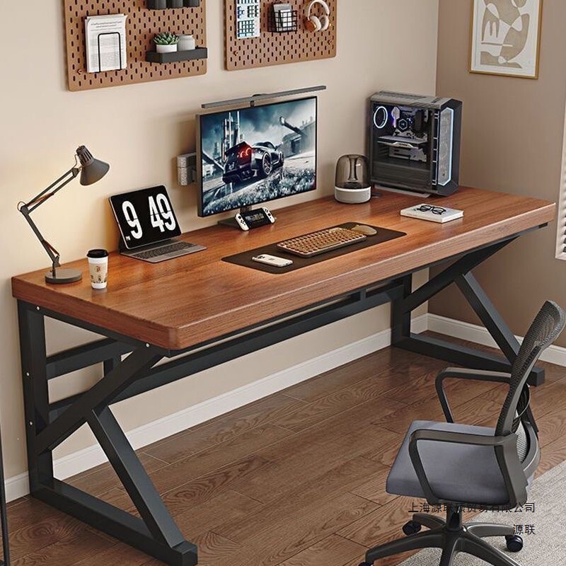 Computer Desk for Home Use, Solid Wood, Thickened Desk, Reinforced Gaming Desk, Simple Office Desk, Bedroom Small Apartment Table
