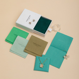 Factory Wholesale Tiffany Blue Microfiber Foldableing Envelope Bag Packaging Storage Bag Brand Jewelry Earrings Flip Bag