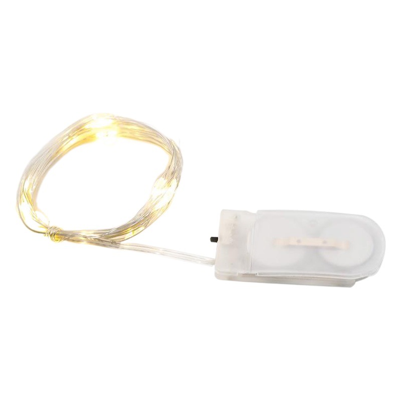 2032 botón luces de cadena de alambre de cobre RGB blanco cálido 1 M caja de batería luces de cadena de alambre de cobre decoración de vacaciones de Navidad estrella luces de colores