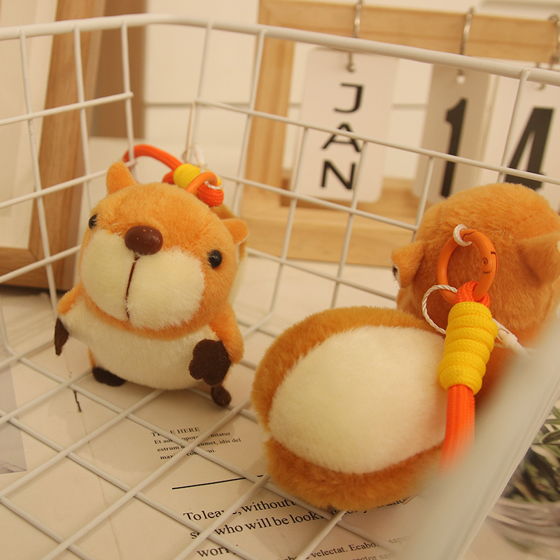Nueva cola grande, ardilla pequeña, colgante, muñeco de peluche, bolso de dibujos animados, colgante, llavero, muñeca de ratón