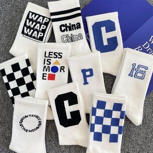 Klein blue socks men's mid-barrel all-match ins trendy long-barrel deodorant sports basketball socks men's autumn and winter stockings