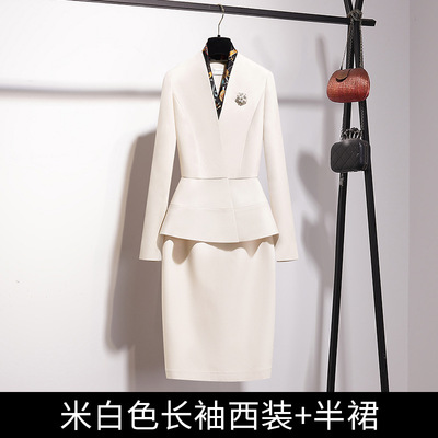 高端职业西服套装女秋冬时尚气质ol商务西装外套美容院前台工作服