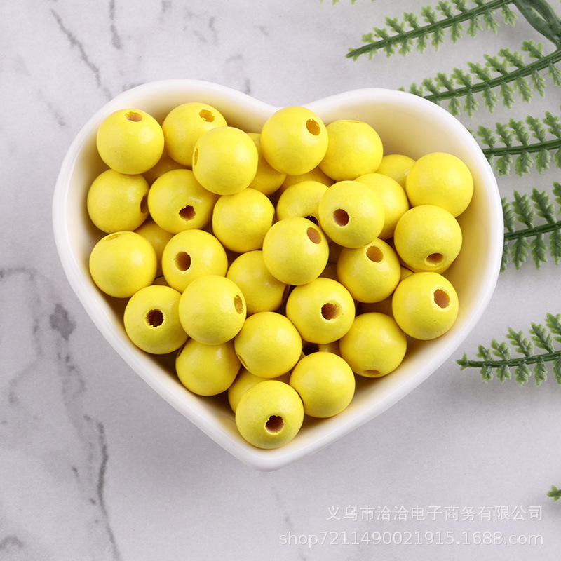 DIY accesorios de la joyería 12-16mm protección del medio ambiente pintura de agua color loto cuentas redondas color caramelo cuentas redondas cuentas de madera cuentas sueltas