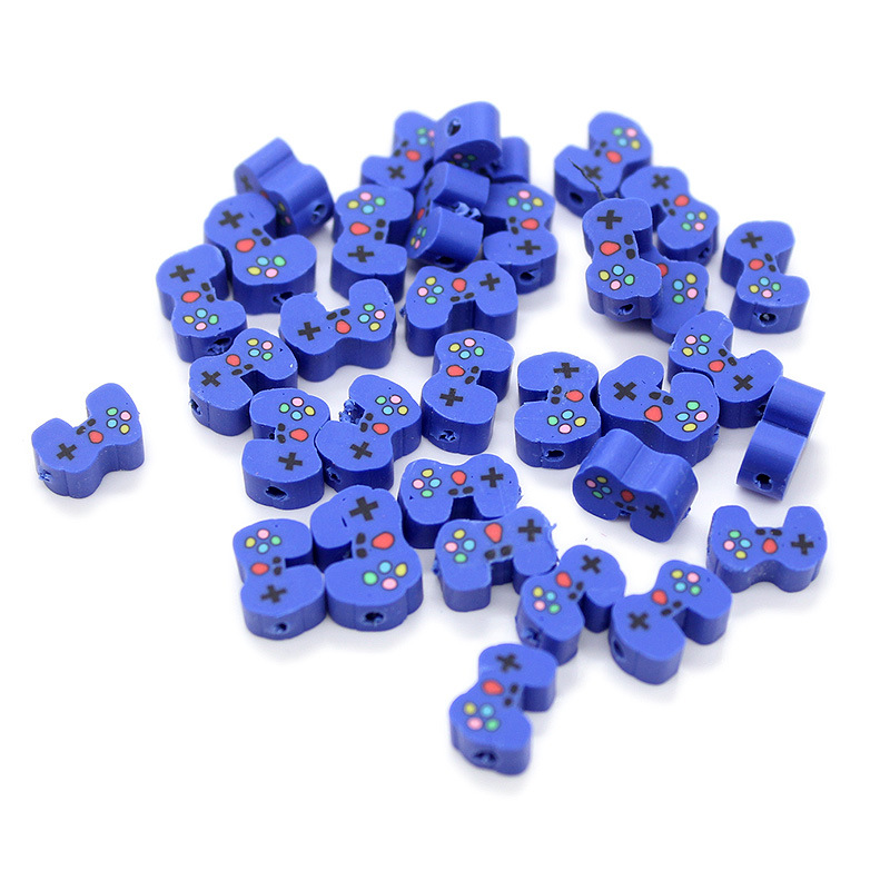 Cuentas de cerámica suave DIY, caras sonrientes, sueltas para pulseras y collares