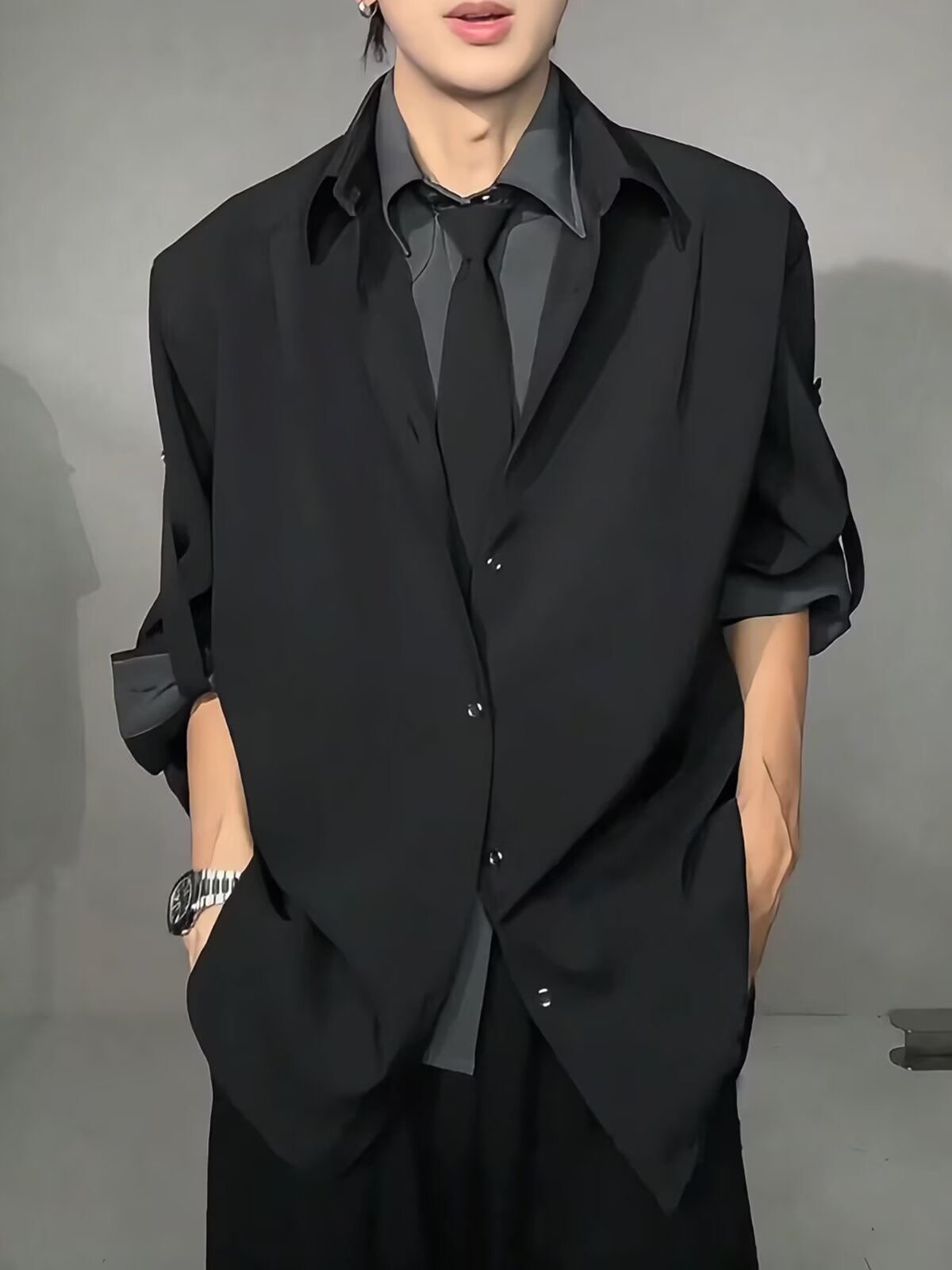 Set, design tie, autumn shirt, suit, trend of season, men's style, high-quality style