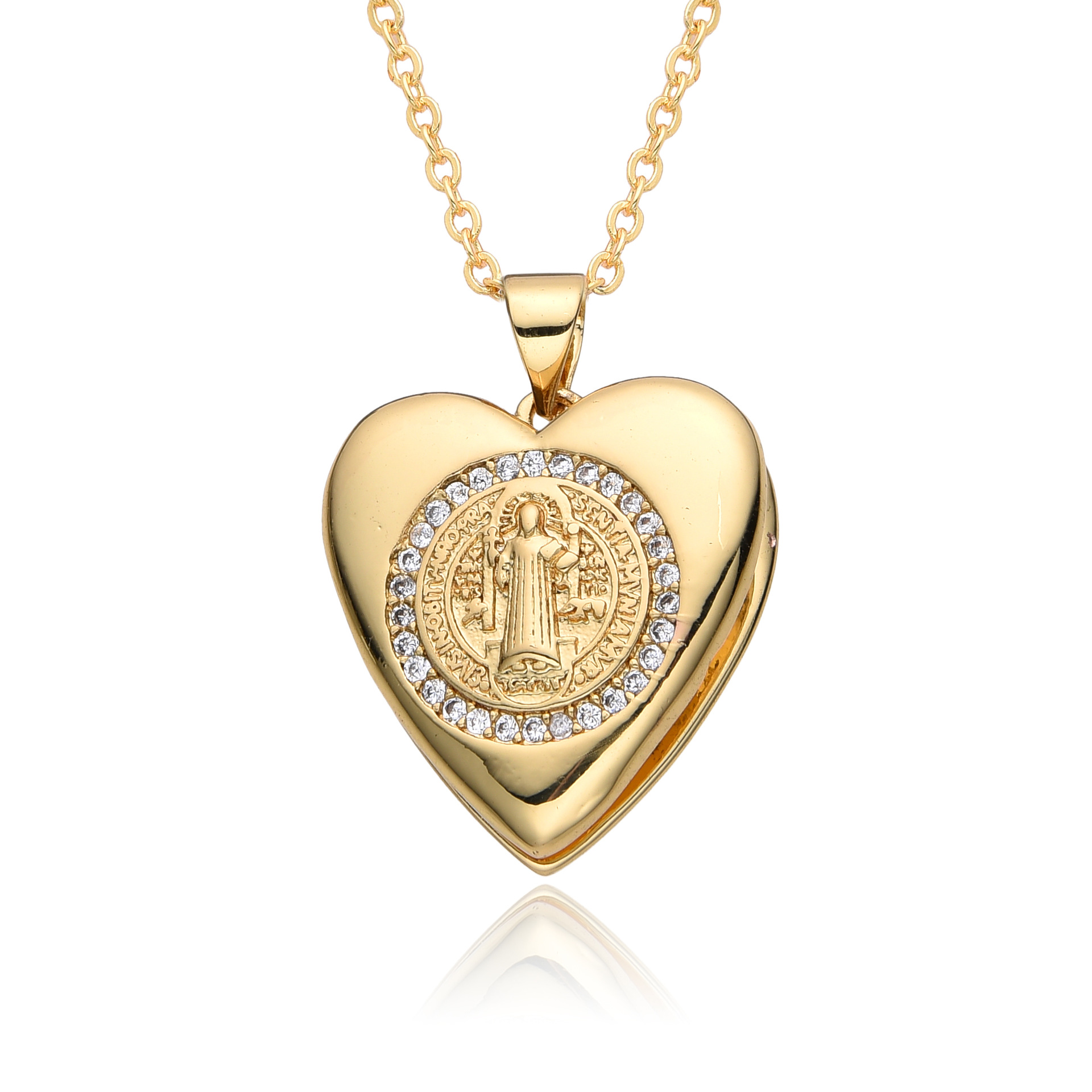 Heart Shape Pattern Copper Elegant Simple Style Heart Shape Pendant Necklace