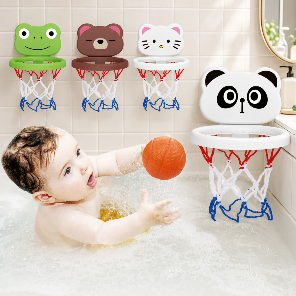 Transfronterizo baño baloncesto agua lechón Marco de baloncesto de dibujos animados interior mini tiro bebé niños juguetes de baño