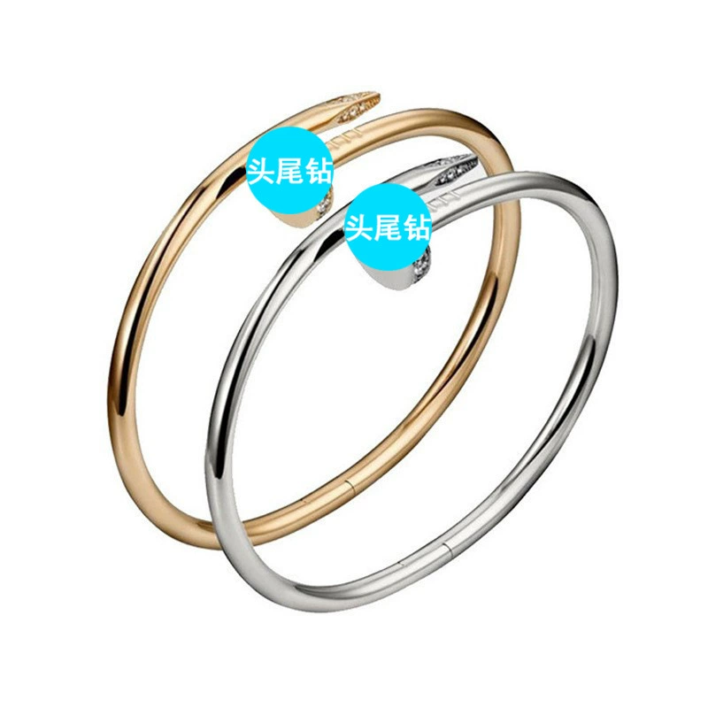 Модный персонализированный гвоздь браслет микро-инкрустированный циркон высокого чувства не выцветает из титанового стального браслета женские темпераментные украшения оптом