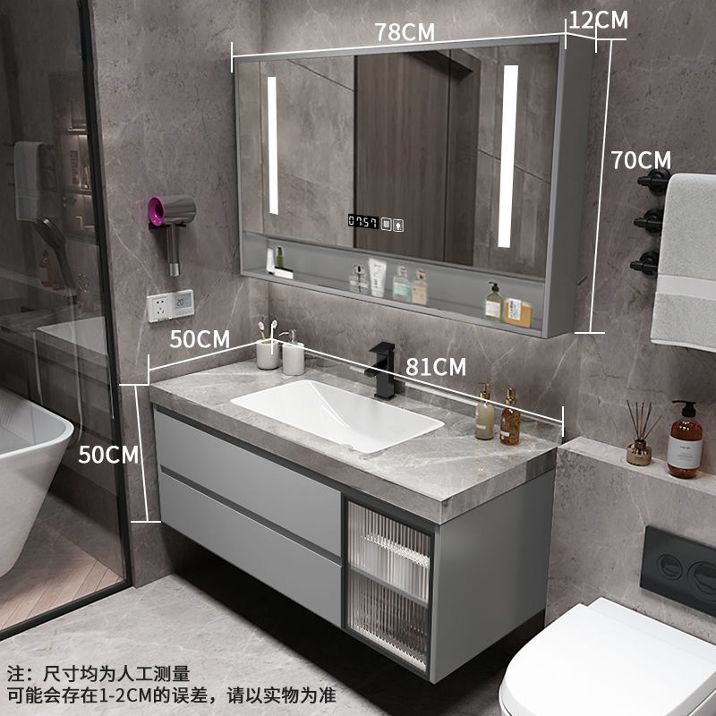 洲妙手洗い池トイレ洗面台浴室鏡盤シームレス岩板一体盆風呂洗面器セット|undefined