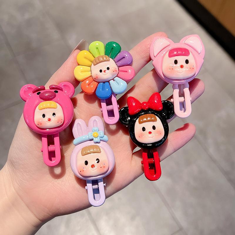 만화 멀티 자매 원피스 소녀 헤어핀 달콤한 귀여운 해바라기 뱅 한 단어 클립 로리 프린세스 헤어 액세서리
