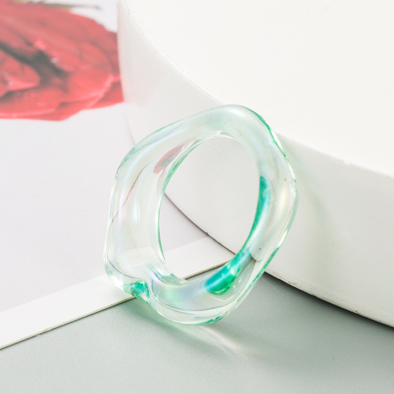 Korea Transparentes Neues Transparentes Resin Color Ring Set display picture 9