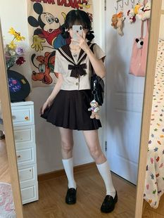Original jk uniform suit summer sailor uniform genuine full set of school for female students class uniform school uniform Japanese college style