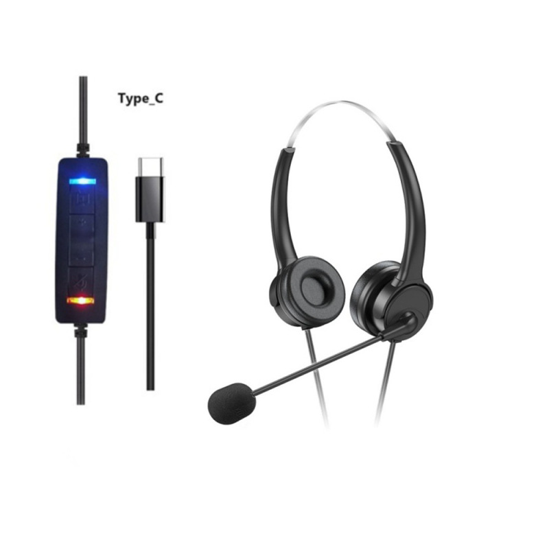 ヘッドセット式電話イヤホン事務コール電気販売姉3.5 TYPE-C USB帯麦通話騒音卸売り|undefined