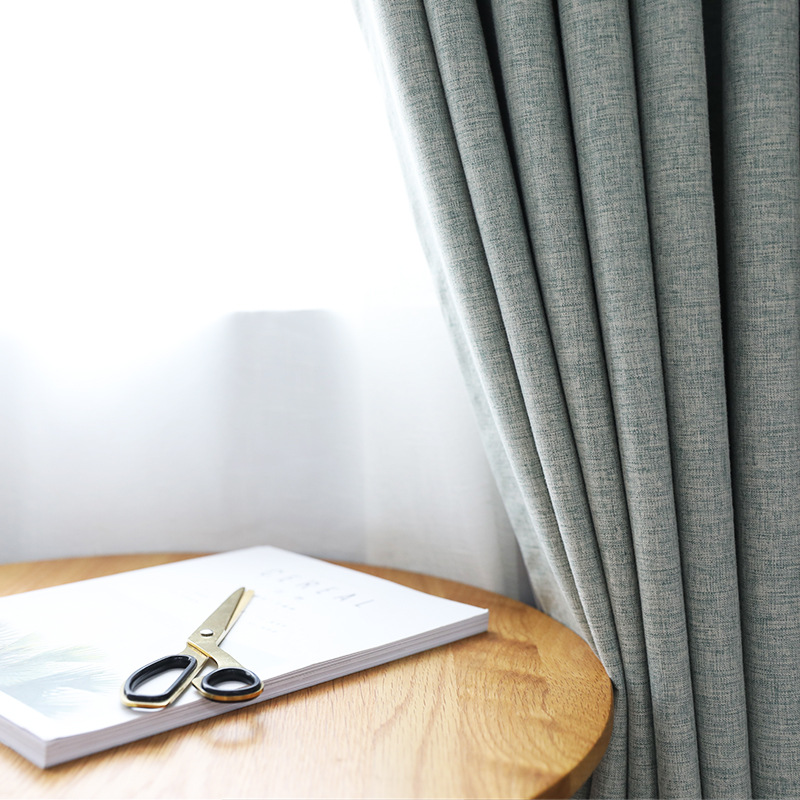 Hoteles residenciales ingeniería de acústico físico protección solar cortina de sombra completa tela de tela tela de lino mate doble cara cortina de lino de algodón