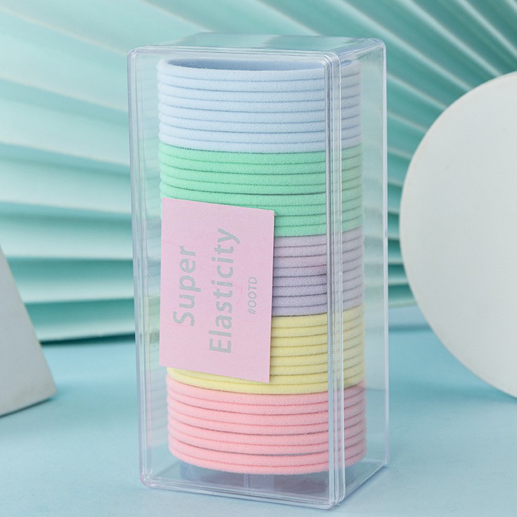 Simple banda de goma multicolor en línea celebridad ins cuerda de pelo fresco anillo de pelo de las mujeres anillo de primavera cuerda de lazo de pelo durable de alta elasticidad