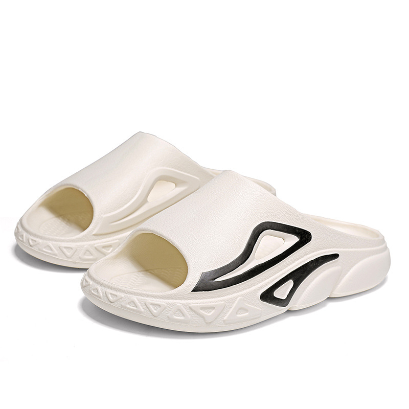 Zapatillas para hombres verano nuevo color anti-deslizante fondo grueso sensación de mierda una palabra fría zapatillas huecas cómodas zapatillas de playa casuales