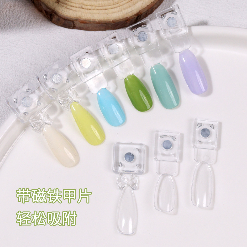 可拆卸磁吸甲片自带磁铁甲片可比色甲油试色美甲工具|undefined