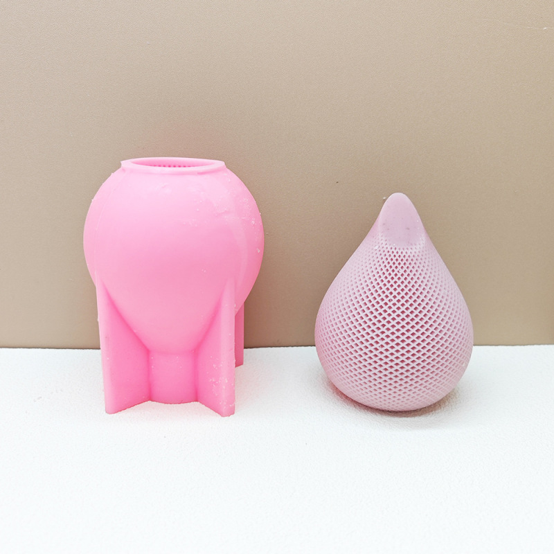水滴菱紋花瓶ろうそくシリカゲル金型diyセメント石膏樹脂生け花芸術装飾金型|undefined