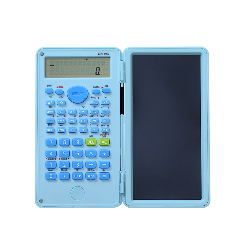 Nueva calculadora de tablero de escritura a mano con solapa de macaron, calculadora de funciones científicas para estudiantes, multifunción y alto valor