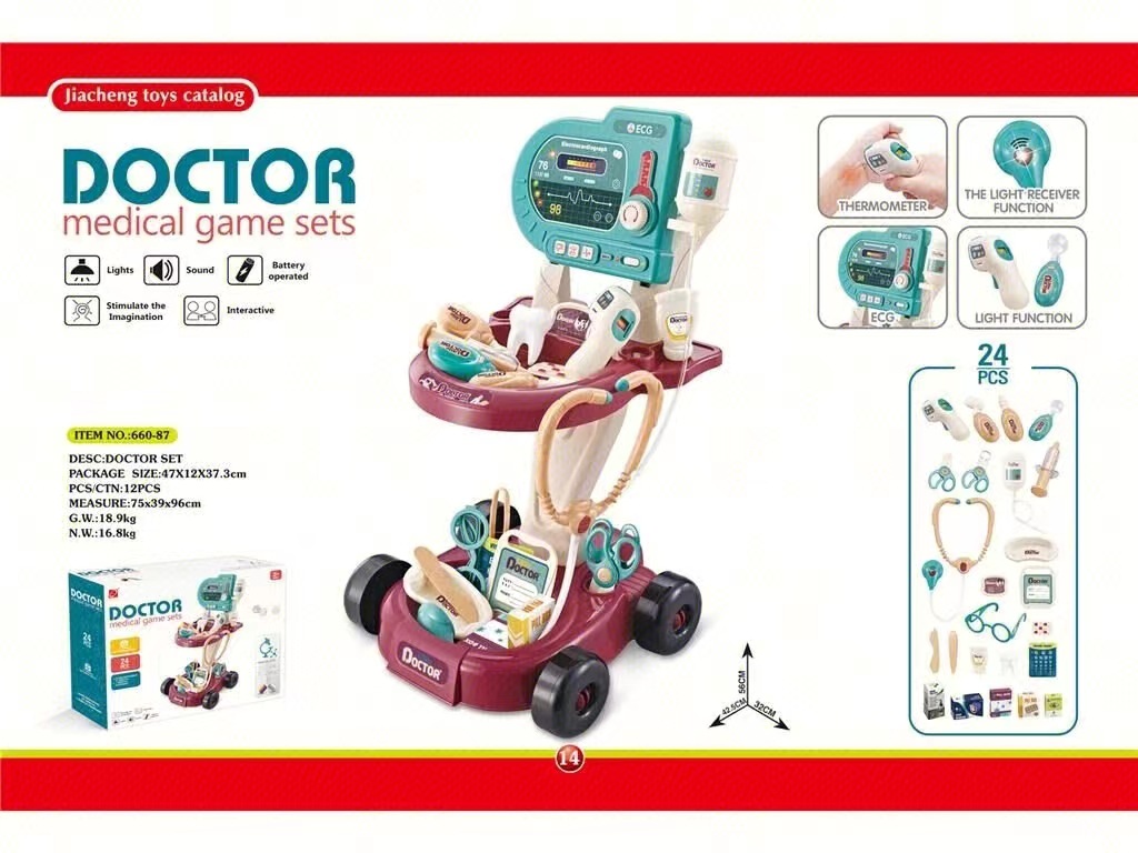 Casa de juegos transfronteriza nuevos niños y niñas niños médico jugar juguete enfermera inyección niños Clínica Médica