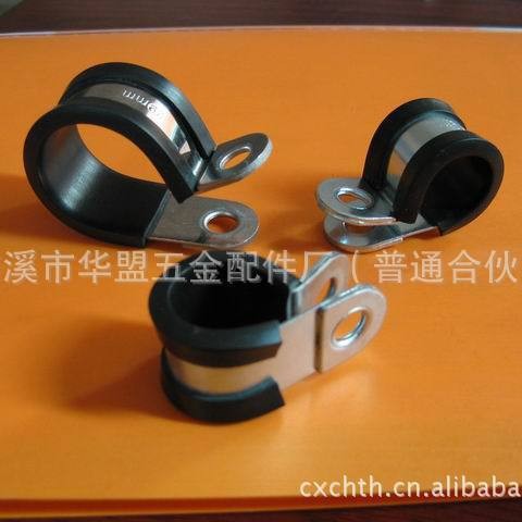 不锈钢套胶单耳卡箍管夹抱箍型号内径3/16-3英寸