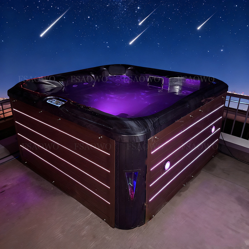 Villa bañera al aire libre para 5 personas masaje piscina de surf spa piscina acrílica bañera de jacuzzi