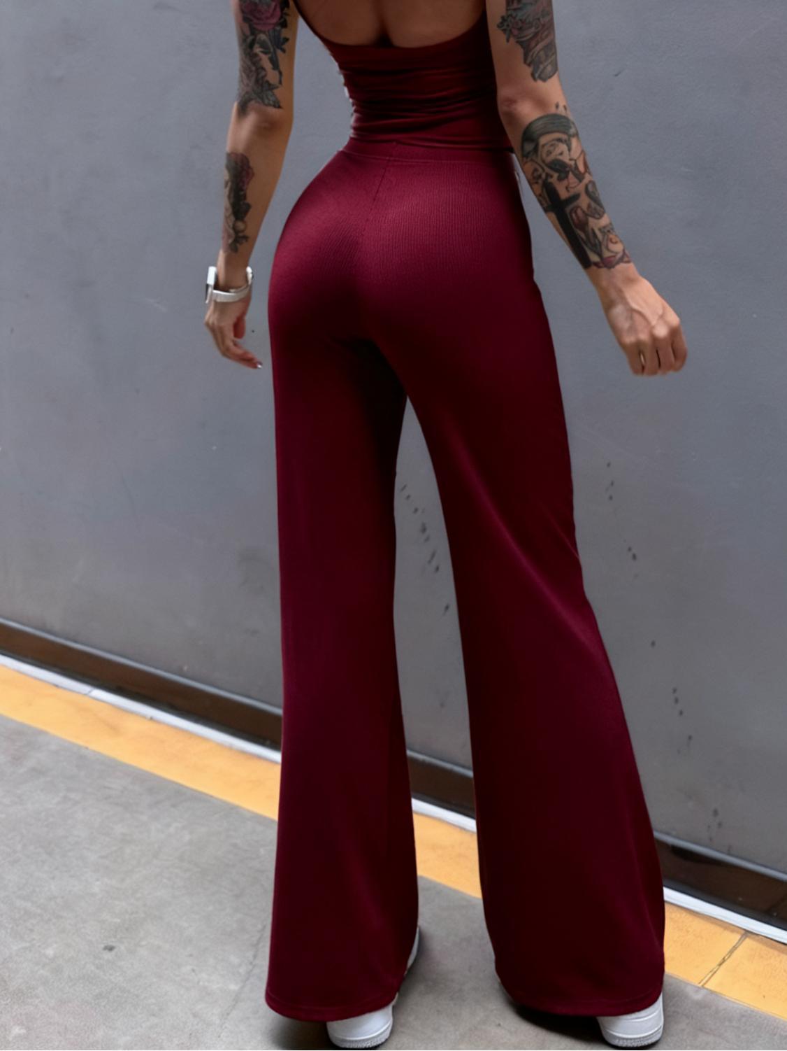 Pantalón perezoso que muestra la elasticidad de la cadera, enorme y cómodo drapeado, cintura pequeña pura, yoga recto, fitness, pantalones deportivos de ocio, mujeres image 3