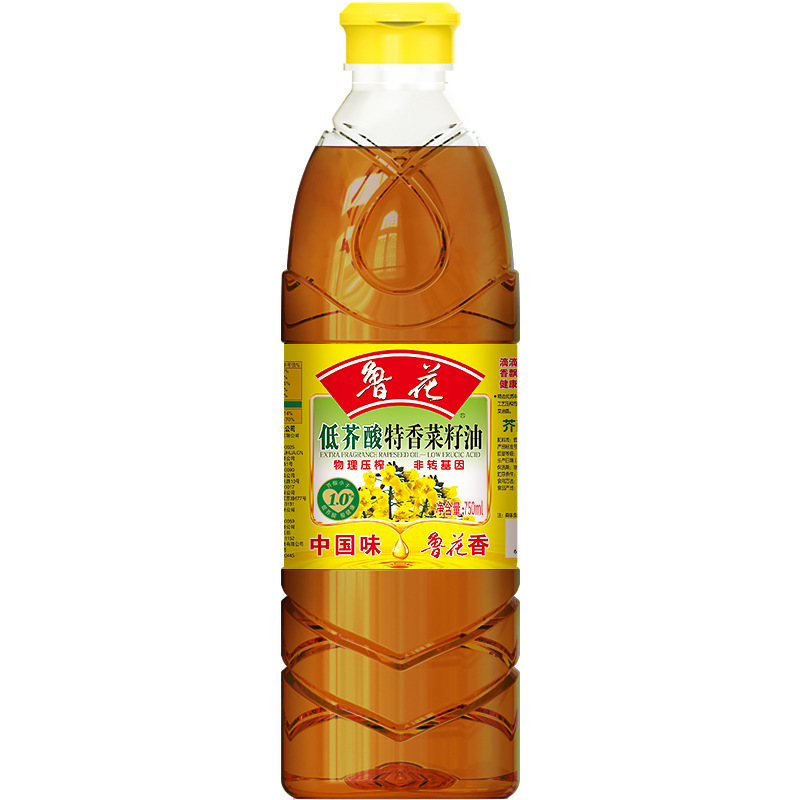 鲁花低芥酸特香菜籽油750ml毫升家用小瓶食用油非转基因物理压榨