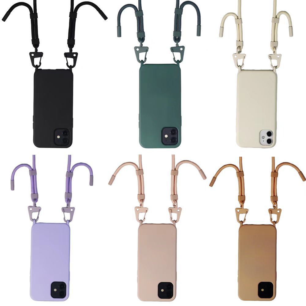 Silicone cross-body strap phone case