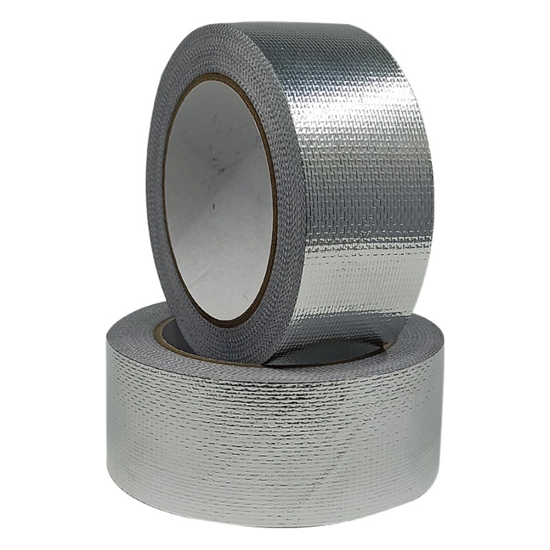 Cinta de papel de aluminio de fibra de vidrio de alta viscosidad resistente a altas temperaturas al por mayor, cinta de engrosamiento impermeable y resistente al desgarro, cinta de papel de aluminio aislante retardante de llama