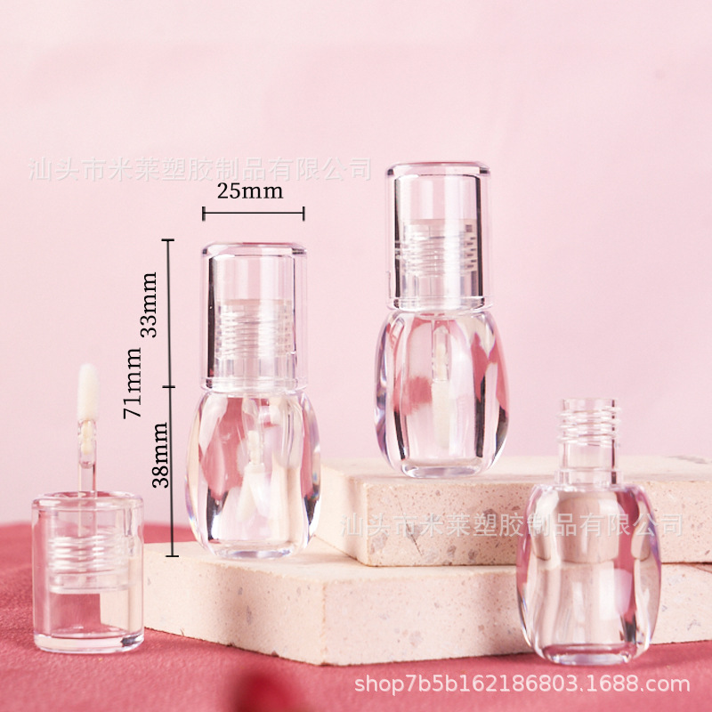 厂家直供 唇釉瓶空瓶 全透明唇彩唇釉空管彩妆包材 分装瓶容量4ML