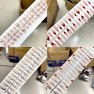 Medium and short gradient point drill wearing nail high-grade nail patch pure artificial nail prefabricated nail 30 pieces wholesale