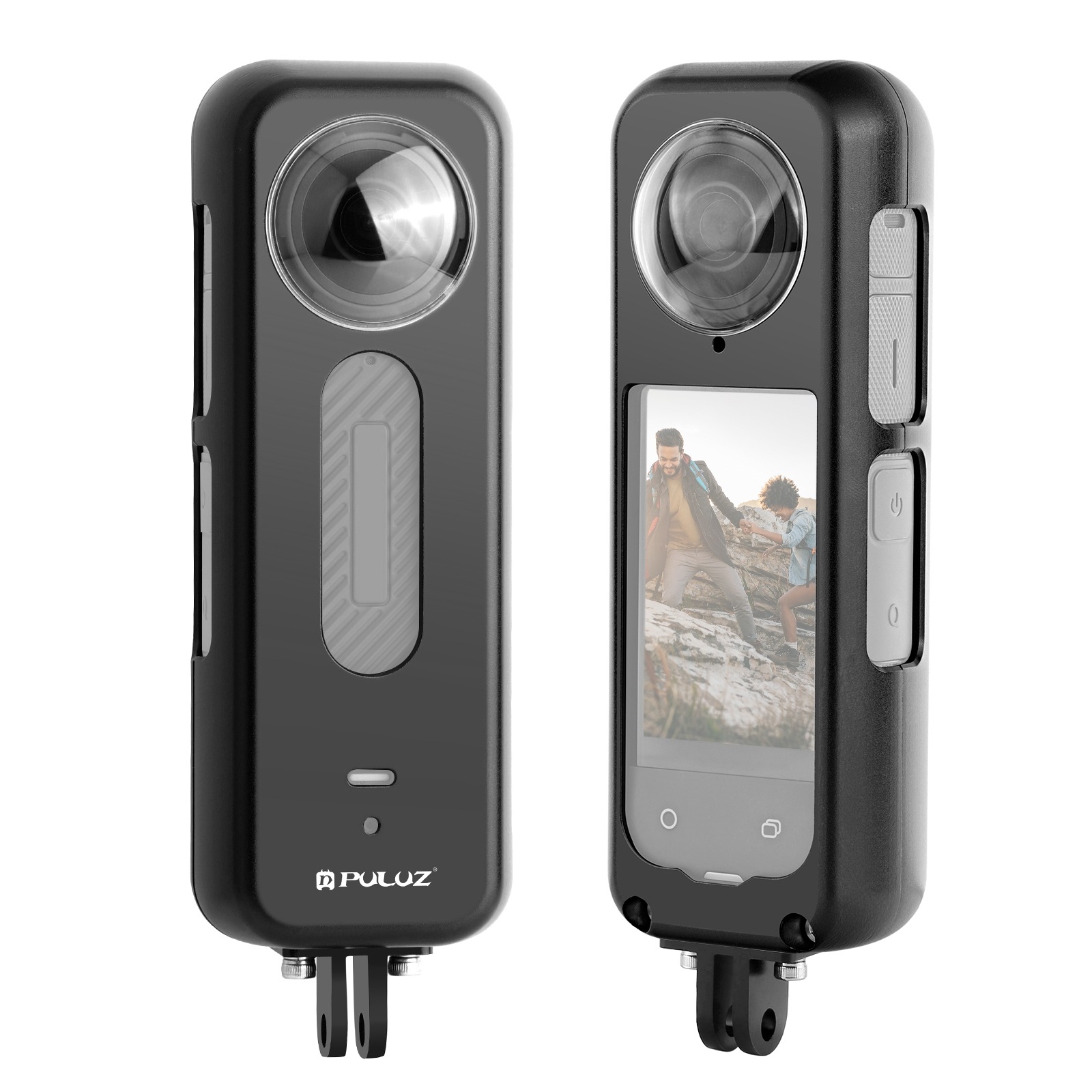 PULUZ Fat Cow para Insta360 X4/X3 Cámara panorámica Jaula de conejo de metal Estuche protector de lente Espejo protector