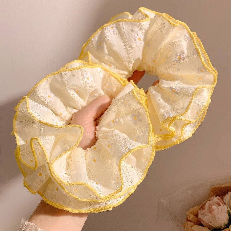 小清新甜美碎花蝴蝶结大肠发圈2025年新款发圈高级感扎头发绳头饰|undefined