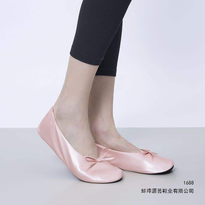 Women's dance shoes with soft soles, foldable, non-slip, slip-on, portable, indoor flat-soled comfortable shoes, lightweight and soft shoes