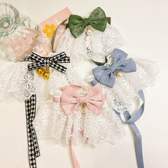 Pet Collar with Lace Butterfly Knot, Wholesaler, Cute Dog Collar, Waterproof Bell, Decorative Collar for Cats and Dogs