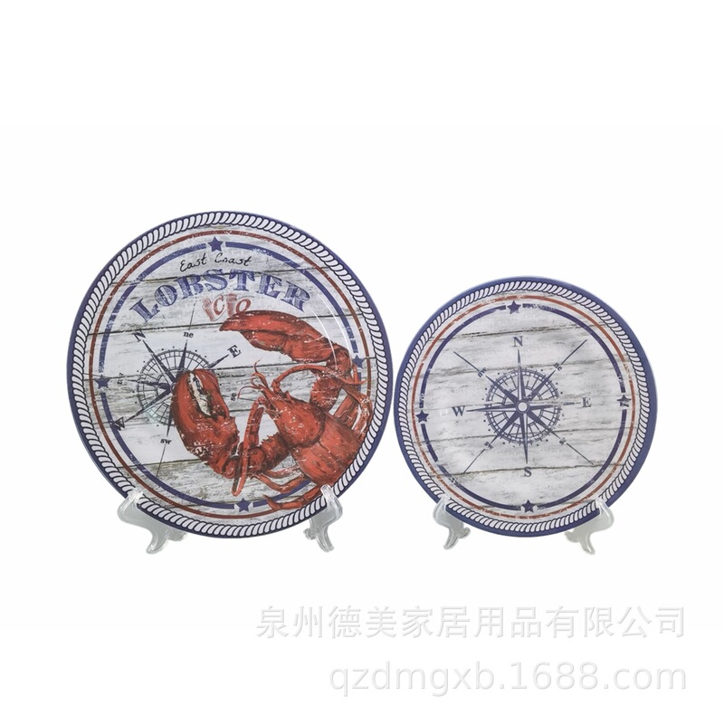 Factory Direct Sales Imitation Porcelain Melamine Disc Optional Decal Melamine Plate Export European and American Export Supply Flat Plate