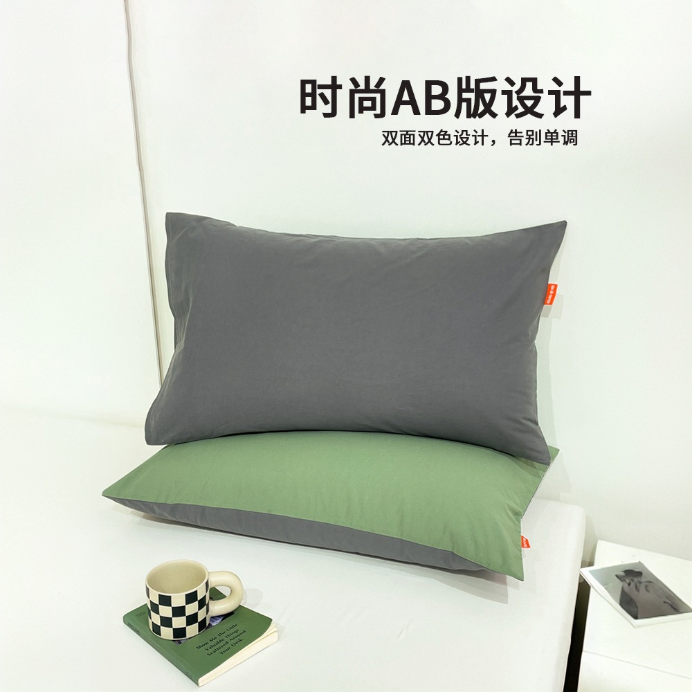 Funda de almohada de color sólido Funda de almohada de algodón puro 48cmx74cm Un par de Funda interior de núcleo de almohada individual 40x60 para el hogar