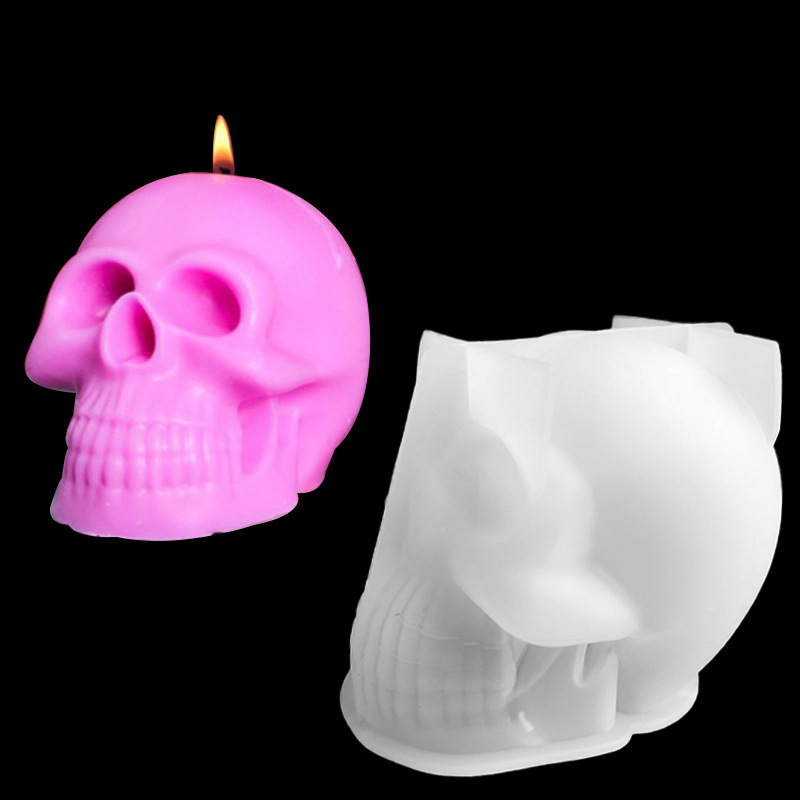New diy glue drop mold large medium and small skull silicone skull shape candle ornaments handmade soap silicone