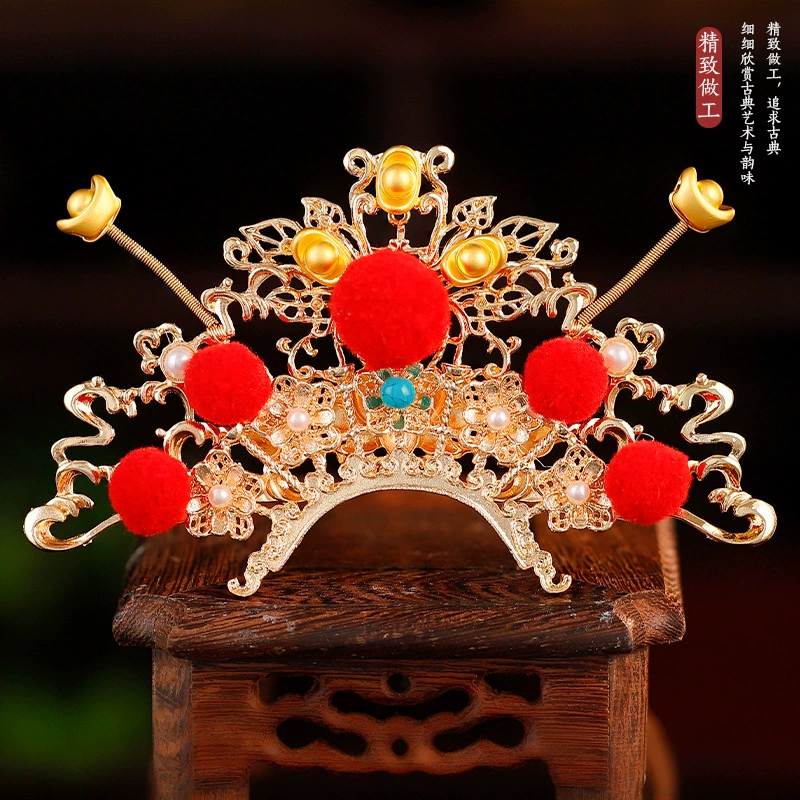 Universal Hanfu, red colored festive hair accessory