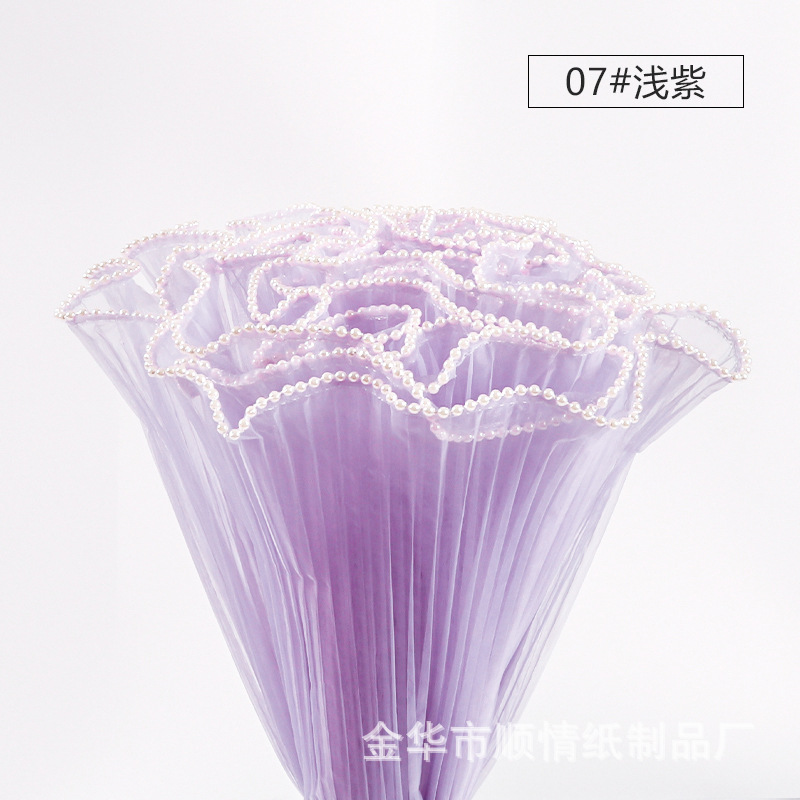 Papel de embalaje para flores con perlas onduladas, unilateral, de malla, para floristería, transfronterizo, al por mayor